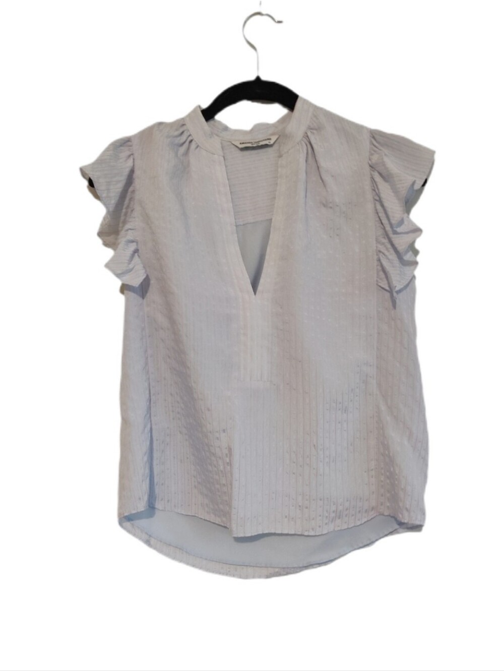 Amanda Uprichard Baby Blue Ruffle Blouse